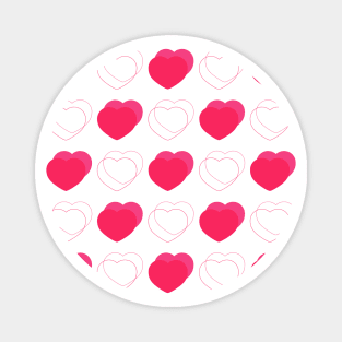 Seamless pattern with pink and red hearts Magnet